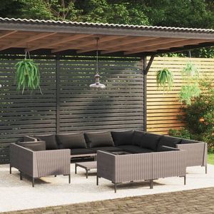 Ensemble de salon de jardin gris foncé - Product Image 1