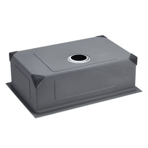 Lavello da cucina da incasso da 32 pollici in acciaio inossidabile 304, a vasca singola, stile rustico, con bordo, per installazione sottopiano, multiuso - Product Image 3