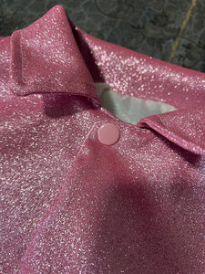 Lost Americana Bomber <b>Jacket</b> Sheep Skin Pink White Letter Print Turn Down Collar Full Sleeve Women's <b>Jacket</b> - Product Image 2
