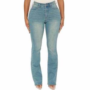 Vaqueros anchos de mezclilla azul claro para mujer, de talle alto, corte holgado, estilo vintage, hip hop, lavado a la piedra, pantalones de moda urbana - Product Image 4