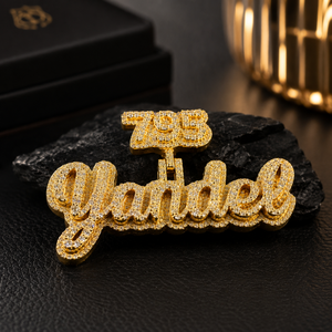 <b>Custom</b> 925 Silver VVS Moissanite Trendy <b>Name</b> Charm Pendant 925 Silver Iced Out Hip Hop <b>Necklace</b> for Men & Women - Product Image 3