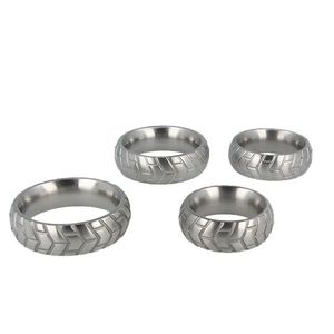 Anillo para pene de acero inoxidable cepillado con grabado de donut, para hombres y personas transgénero, joyería corporal metálica, de moda - Product Image 3