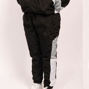 Ensemble de jogging sportif décontracté pour homme, grande taille, hiver, noir néon et gris, deux pièces, respirant, doublure polaire, coupe-vent, haute qualité - Product Image 5