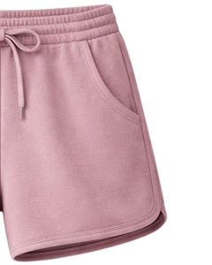 Custom Pink Women Shorts Elastic Waist <b>Drawstring</b> Casual Gym Shorts Contrast Waist Summer Lounge Shorts Soft Comfortable Wear - Product Image 4