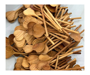 Cuillère à café en bois naturel faite à la main, cuillère à thé vintage, cuillère à mélanger le café, ustensile à dessert pour café - Product Image 5