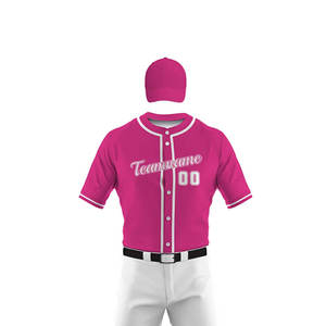 Premium Quality <b>Waterproof</b> Handmade Maple Solid Color Baseball Uniform Latest Design Baseball Jersey and Pants <b>Set</b> - Product Image 2