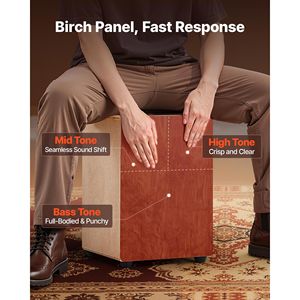 Cajon acoustique artisanal en bois de bouleau avec cordes de guitare pour percussion portable - Product Image 2