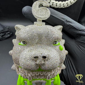 Collar con Colgante de Animal con Incrustaciones de Diamantes Cultivados en Laboratorio, Estilo Rapero, Joyería Urbana - Product Image 2