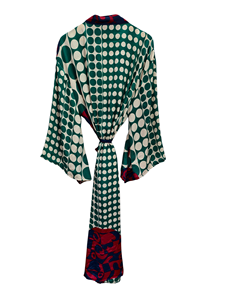 Robe longue kimono en soie Bridel, patchwork, pour couvrir le bikini, vêtement de nuit, kimono en sari indien vintage recyclé fait main - Product Image 6