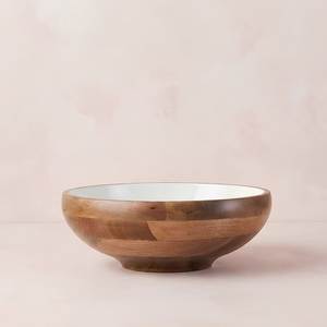 ชามไม้ทำมือ ด้านในสีเขียว สำหรับเสิร์ฟอาหาร สไตล์วาบิซาบิ ตกแต่งบ้าน - Product Image 4