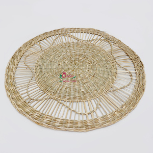 Set de table rond en jonc de mer tressé à la main, style bohème, écologique et durable, diamètre 300 mm, léger, origine Vietnam, facile à utiliser - Product Image 5