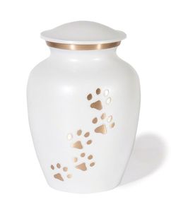 Urne funéraire en métal doré avec empreinte de patte, artisanale, pour cendres d'animaux de compagnie, pour garder les cendres de proches, fournitures funéraires - Product Image 5