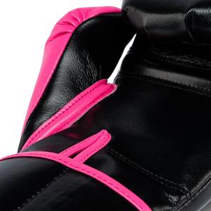 Ensemble d'entraînement professionnel noir et rose OEM en cuir de vachette véritable : Gants de boxe, protège-tête et protège-guêtres - Product Image 3