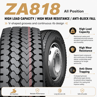 Neumático Radial Sin Cámara HANKSUGI ZA818 para Camión, Todas las Posiciones, 11.00R20 12.00R20 12R22.5 13R22.5 315/80R22.5, Alta Carga, Anti-Piedras