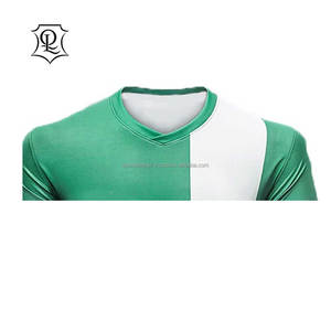 เสื้อรักบี้ทีมพิมพ์ลายดิจิทัลผ้าฝ้ายฟลีซ 100% ระบายอากาศได้ดี แห้งเร็ว ลายทางแบบกำหนดเอง - Product Image 2