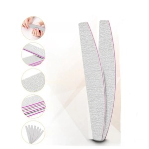 1pc LANGMA Disposable Durable Crystal Glass Double-Sided Nail <b>Files</b> <b>Case</b> Straight Pattern 100 Grit Professional Manicure Tool - Product Image 2