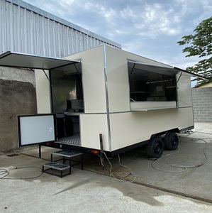 Remorque alimentaire mobile en acier inoxydable à 2 roues, double essieu, avec cuisinière et four, cuisine mobile pour la restauration, résistante à la rouille - Product Image 4