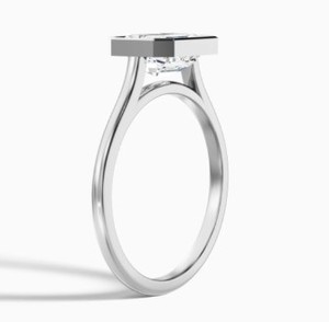 <b>Emerald</b> Cut Moissanite <b>Ring</b> 925 Sterling <b>Silver</b> Yellow Gold Plated Elegant Solitaire Engagement <b>Ring</b> Minimalist Wedding Jewelry - Product Image 4