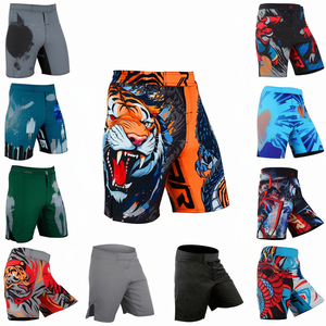 Short de boxe thaïlandaise unisexe pour enfants, imprimé par sublimation sur le devant, séchage rapide, ajusté, 100 % polyester, tissu 120 g - Product Image 1