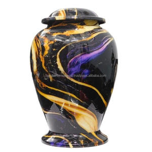 Urnas de cremación para adultos de latón con diseño de árboles hermosos y de alta calidad con urnas funerarias de Metal con acabado de esmalte verde - Product Image 4