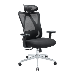 Silla de escritorio de malla ergonómica con respaldo alto Sweetcrispy, reposacabezas y cintura ajustables para uso en oficina - Product Image 1