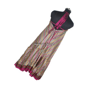 Nuevo Sari Boho de Seda para Mujer, Vestido Largo de Seda Vintage Indio, Elegante Vestido de Noche sin Mangas para Mujer - Product Image 4