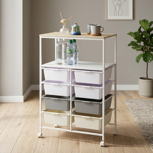 Home Storage Furniture 8 Tier Plastic Storage Drawer 2 <b>Shelf</b> Office Household Living Room Wardrobe Modern Toys Organizer - Product Image 1