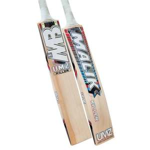 Bate de críquet MB Malik UMZ Killer Edition English Willow con funda protectora, cubierta de burbujas, agarre extra y lámina anti-desgaste incluidos. - Product Image 1