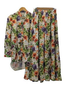 Collection de tenues amples imprimées florales pour femmes : Ensemble haut boutonné et pantalon palazzo taille haute, style haut-bas, vente en gros - Product Image 2