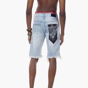 New Arrival Breathable Lightweight Denim Shorts for <b>Men</b> Vintage Medium Wash Relaxed Fit for Streetwear and Summer Fashion - Product Image 4