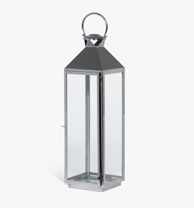 Luxury StainlessSteel Candle <b>Lantern</b> Modern Polished Silver Tall Glass <b>Hurricane</b> Holder for Home Decor Wedding Event Centerpiece - Product Image 3