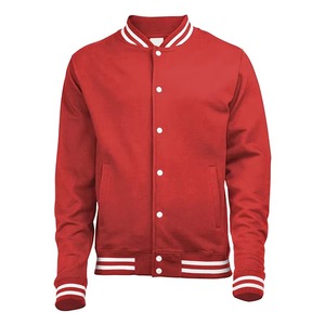 Veste universitaire rouge et blanche pour homme, en coton mélangé de qualité supérieure, veste de style Letterman, boutons pression, vêtements d'extérieur personnalisés OEM - Product Image 1