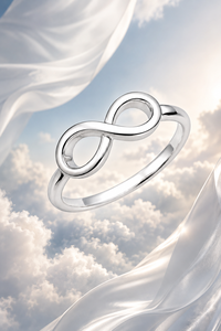 925 Sterling Silver <b>Ring</b> - Polished Infinity Symbol <b>Stacking</b> Band - Product Image 3