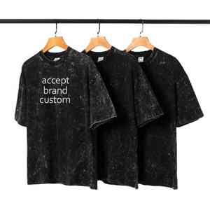 Camiseta de Hombre de Estilo Formal Clásico, 100% Algodón Transpirable, Lavado Ácido, Corte Holgado, Cuello Redondo, Manga Corta, Tejido de Punto - Product Image 5