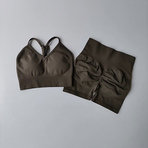 Conjunto Deportivo Transpirable para Mujer, Ropa de Gimnasio sin Costuras, Shorts de Yoga con Cintura Elástica - Product Image 6