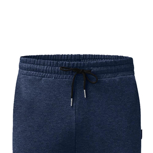<b>Men's</b> Dark Blue Cotton Sweatpants Elastic Waist Drawstring Straight Vintage Casual Side Pockets Midweight Knitted Autumn Wear - Product Image 6