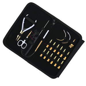 Kit complet d'outils pour extensions capillaires Micro Link Or Blanc avec pince à sertir 5 pouces 3 trous, peigne à queue de cheveux, mini-ciseaux à doigt pour séparation - Product Image 6