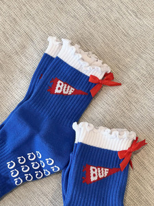 Calcetines Deportivos de Algodón con Jacquard, Logotipo Personalizado, Lazo, Volantes, para Yoga y Pilates, Tejidos con Spandex, Venta al Por Mayor - Product Image 2