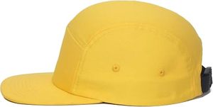 Daizha Sports Yellow 5-Panel Baseball <b>Cap</b> Unisex Solid Color Fitted Flat Brim Casual for Adults Spring <b>Summer</b> Wear 100% Cotton - Product Image 3