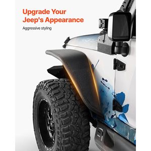 Parafanghi Anteriori e Posteriori per Jeep JK/JKU 2/4 Porte 2007-2018, Neri Testurizzati Verniciabili, Compatibili con Parafanghi Jeep - Product Image 6