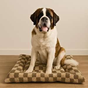 Disponibile in Grigio e Marrone, 3 Misure (S/M/L), Cuccia per Cani Antiscivolo a Quadretti - Product Image 2