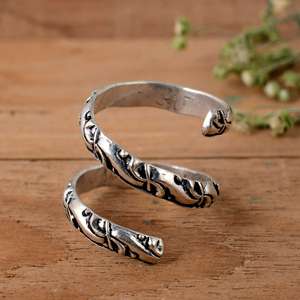 SHYAM JEWELRS Handmade <b>925</b> Sterling <b>Silver</b> Luxury Arthritis Splint <b>Ring</b>-Adjustable Spiral Knuckle Support for Joint Pain - Product Image 1