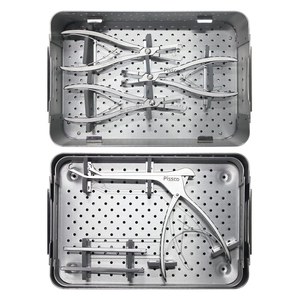 Kit d'instruments orthopédiques pour plaques thoraciques PISSCO, 9 pièces, qualité hospitalière, pour la fixation des traumatismes et des fractures thoraciques - Product Image 1