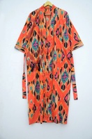 100% coton imprimé fleuri Kimono Robe Satin vêtements de nuit Robe de chambre été vêtements de nuit plage couvrir Robe pour les femmes