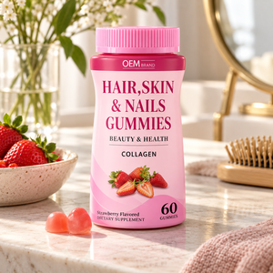 Gummies de collagène naturel OEM/ODM sous marque privée pour cheveux, peau et ongles - 60 unités - Complément beauté et santé - Formule personnalisée - Emballage sur mesure - Product Image 2