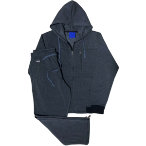 Conjunto Deportivo Unisex Gris, Sudadera con Capucha y Cierre de Cremallera, Pantalones Deportivos de Color Sólido, Transpirable, Peso Medio, para Otoño - Product Image 3