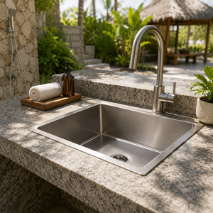 Stainless Steel <b>Kitchen</b> <b>Sink</b> Industrial Single Bowl Durable 304 Grade Basin - Product Image 3