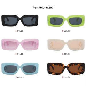 Eyewear Fashion 2025 Cheap Plastic Rectangle Retro Thick <b>Frame</b> Women Sunglasses - Product Image 6