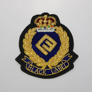 Hand Embroidered 3D Washable Canvas Bullion Wire Badges Wholesale Fabric Embroidery Royal Crown Gold <b>Silver</b> Butterfly <b>Clutch</b> - Product Image 2