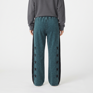 Custom <b>Women</b>’s Acid Wash Star Print Side Stripe Oversized <b>Baggy</b> <b>Jogger</b> Pants Wide Leg Cotton Sweatpants Casual Streetwear - Product Image 2